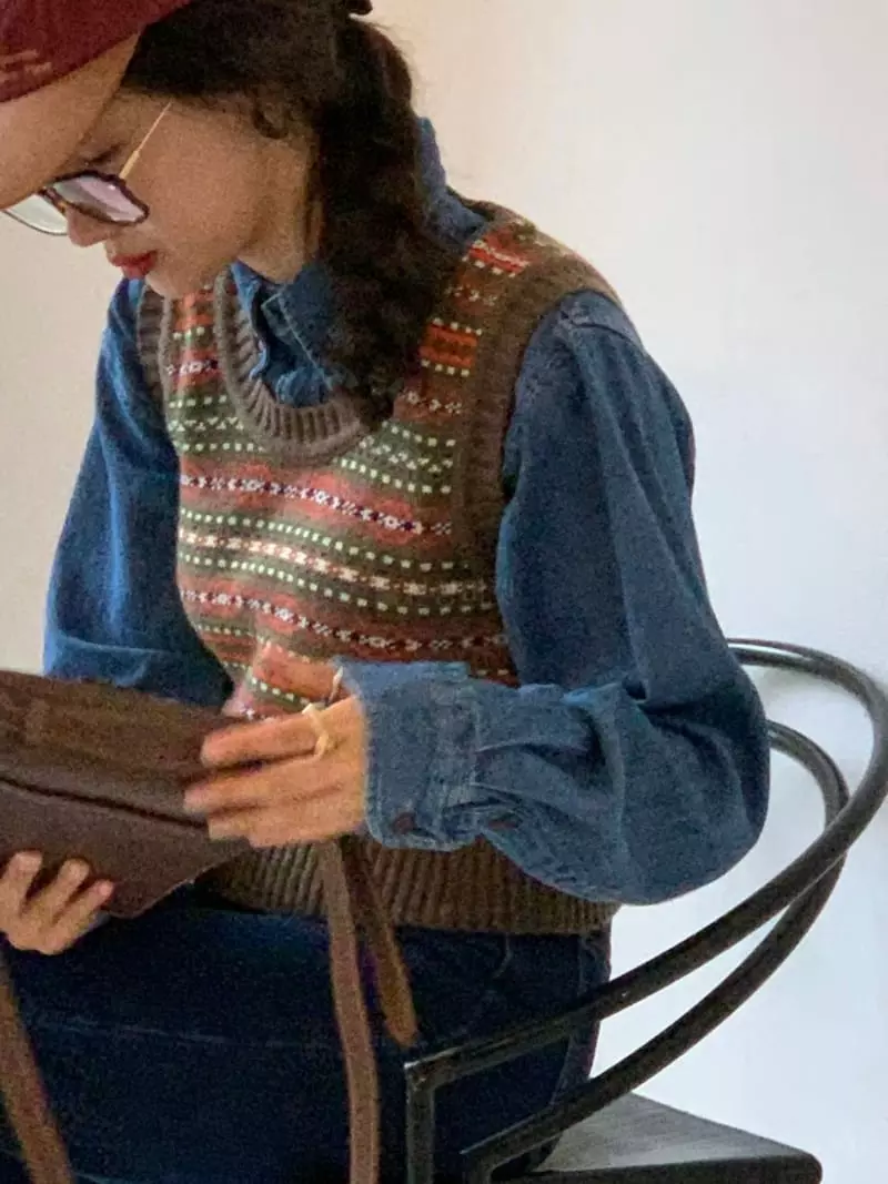 Sold Out - Korean Women Fashion - #womensfashion - From Jacquard Vest - 12
