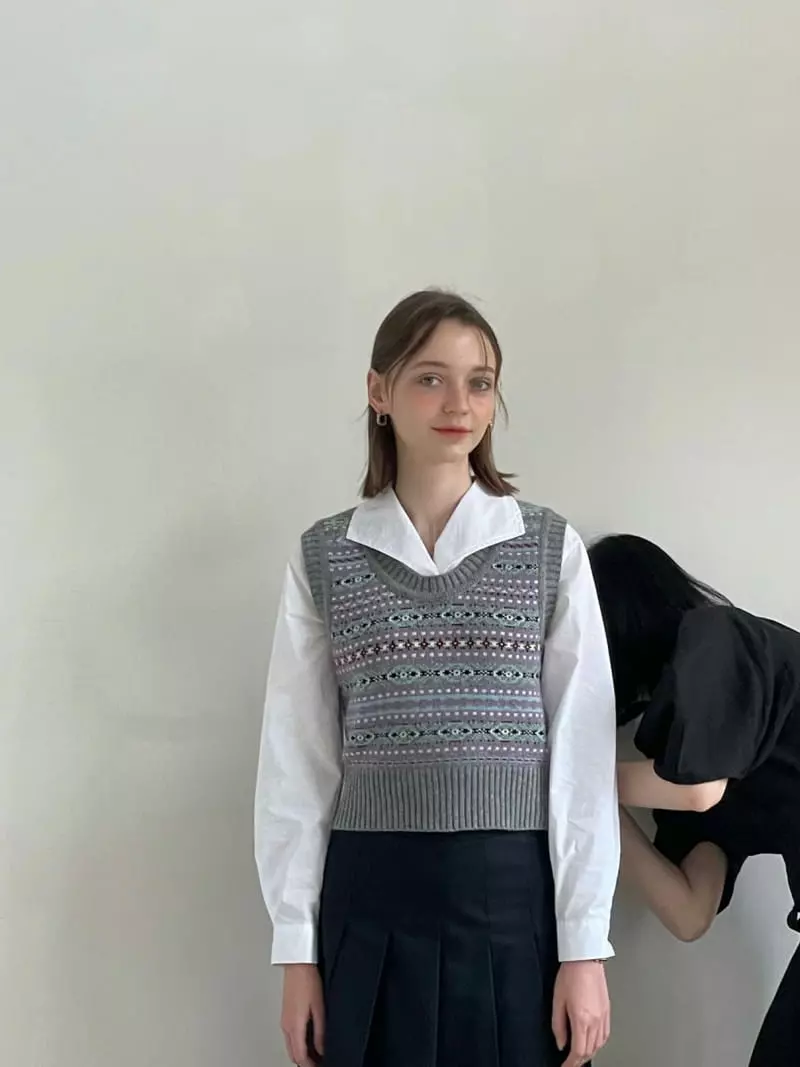 Sold Out - Korean Women Fashion - #womensfashion - From Jacquard Vest - 2
