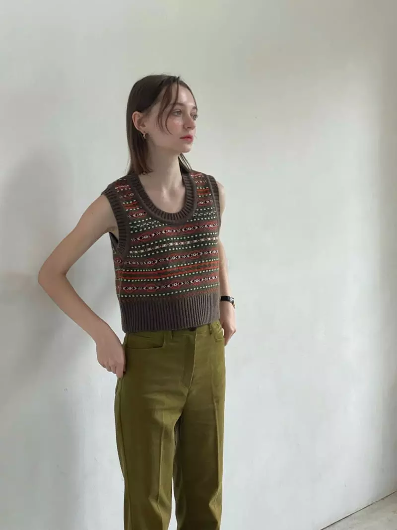 Sold Out - Korean Women Fashion - #momslook - From Jacquard Vest - 4