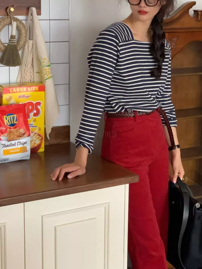 Sold Out - Korean Women Fashion - #womensfashion - Shelly Stripes Tee - 6