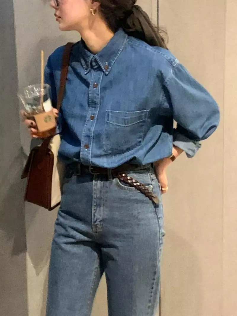Sold Out - Korean Women Fashion - #womensfashion - Basic Denim Shirt - 3