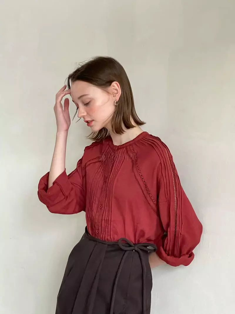 Sold Out - Korean Women Fashion - #womensfashion - Maybe Pintuck  Blouse - 9
