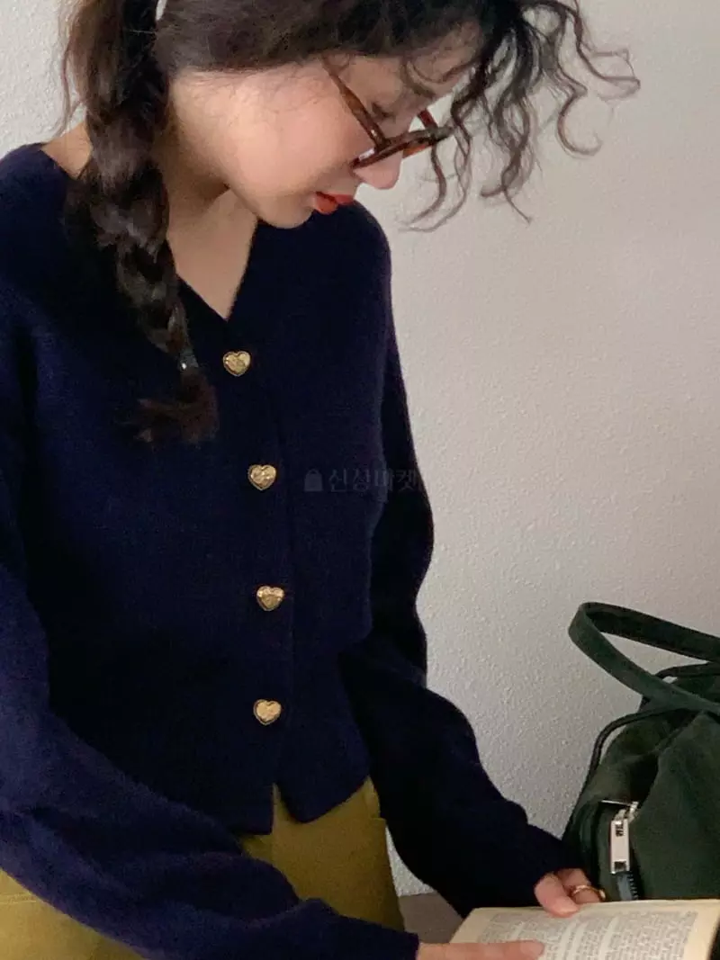 Sold Out - Korean Women Fashion - #womensfashion - Pro Heart Cardigan - 7