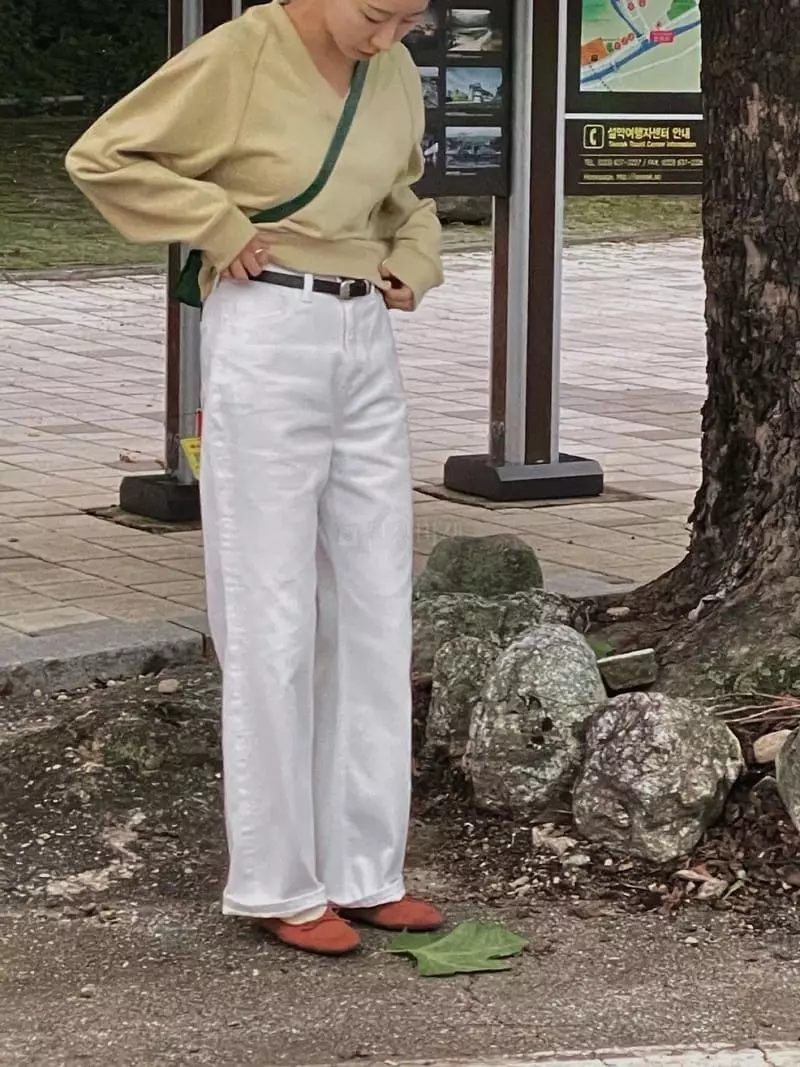 Sono De Seoul - Korean Women Fashion - #momslook - White Jeans - 7