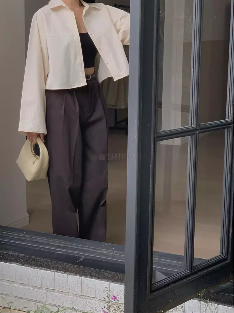 Sono De Seoul - Korean Women Fashion - #thatsdarling - Lebain Crop Shirt - 4