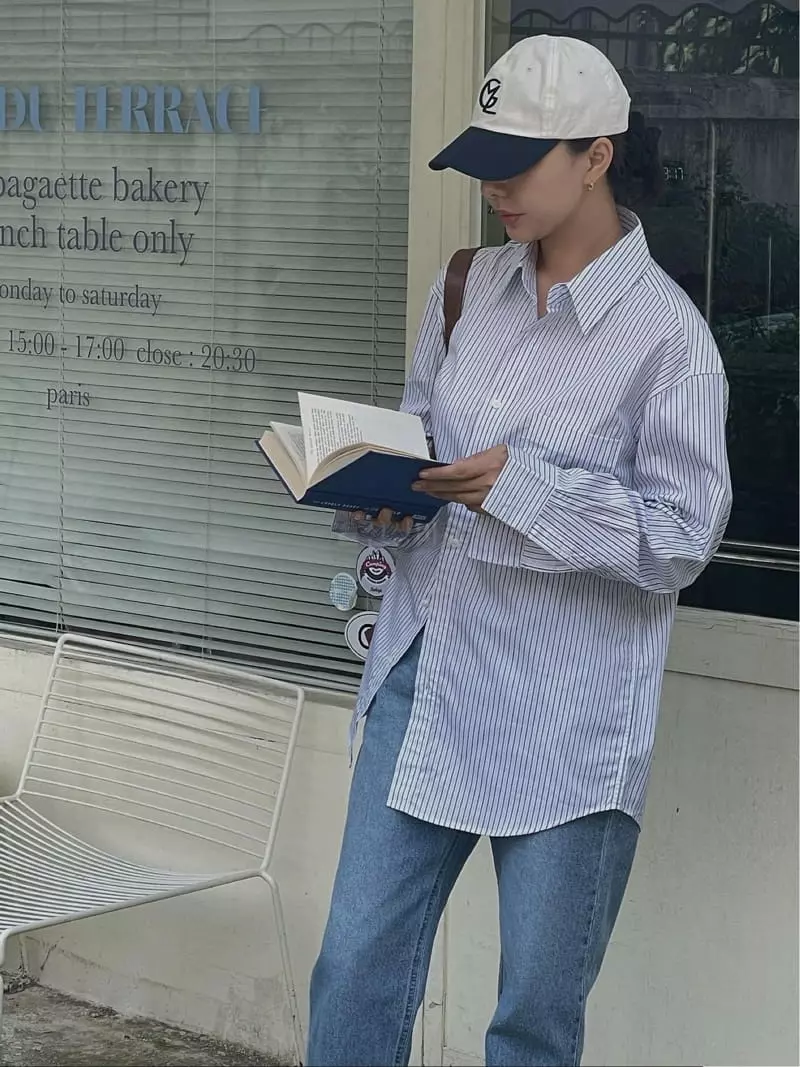 Sono De Seoul - Korean Women Fashion - #vintagekidsstyle - Overfit Shirt - 10