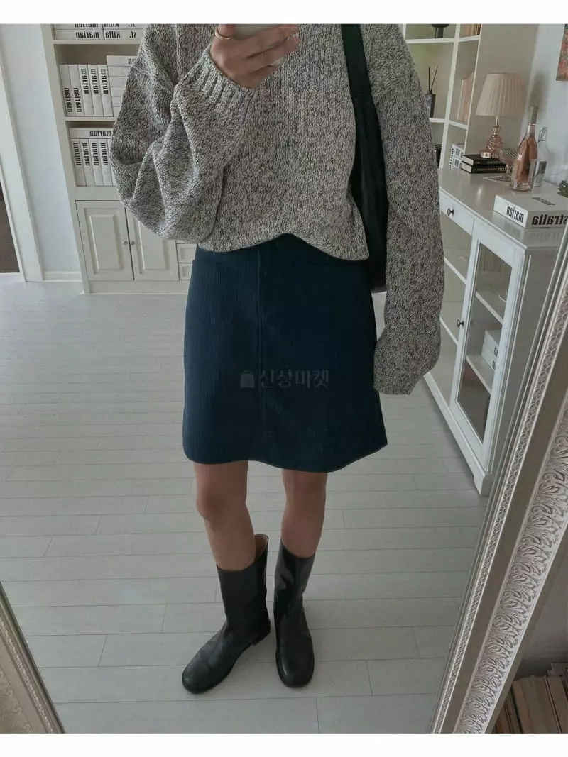 Sono De Seoul - Korean Women Fashion - #vintagekidsstyle - Mix Twid Over Knit Tee - 5