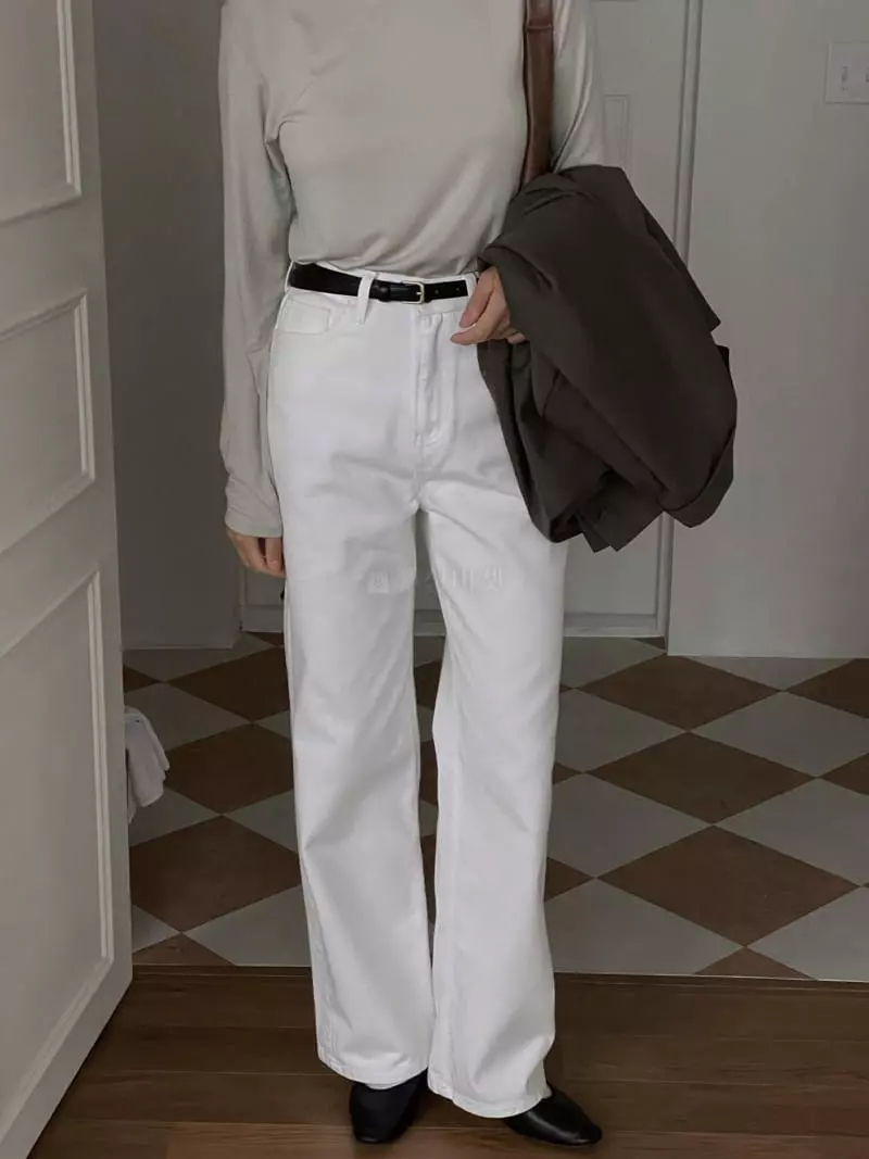 Sono De Seoul - Korean Women Fashion - #womensfashion - White Jeans - 10