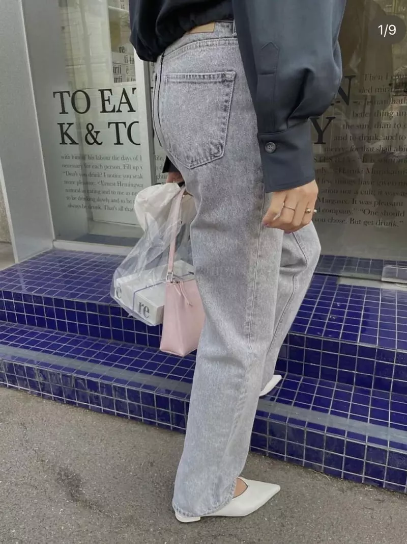 Sono De Seoul - Korean Women Fashion - #womensfashion - Gray Denim Jeans - 6