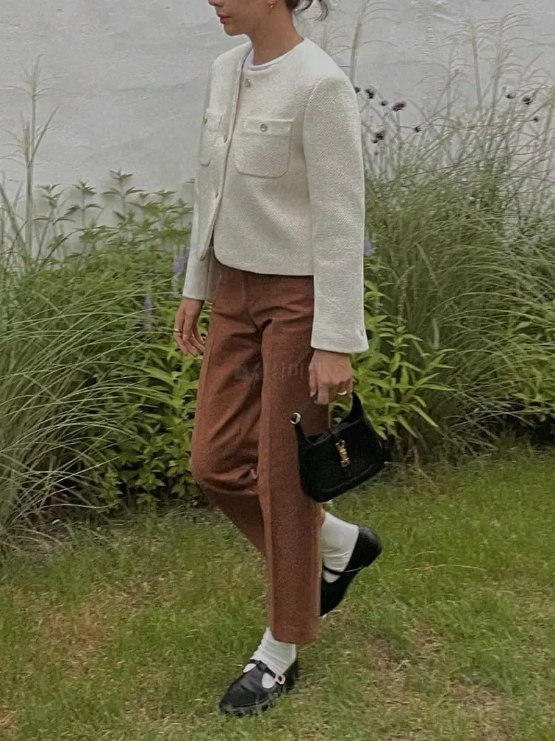 Sono De Seoul - Korean Women Fashion - #womensfashion - Libe No Collar Twid Jacket - 5