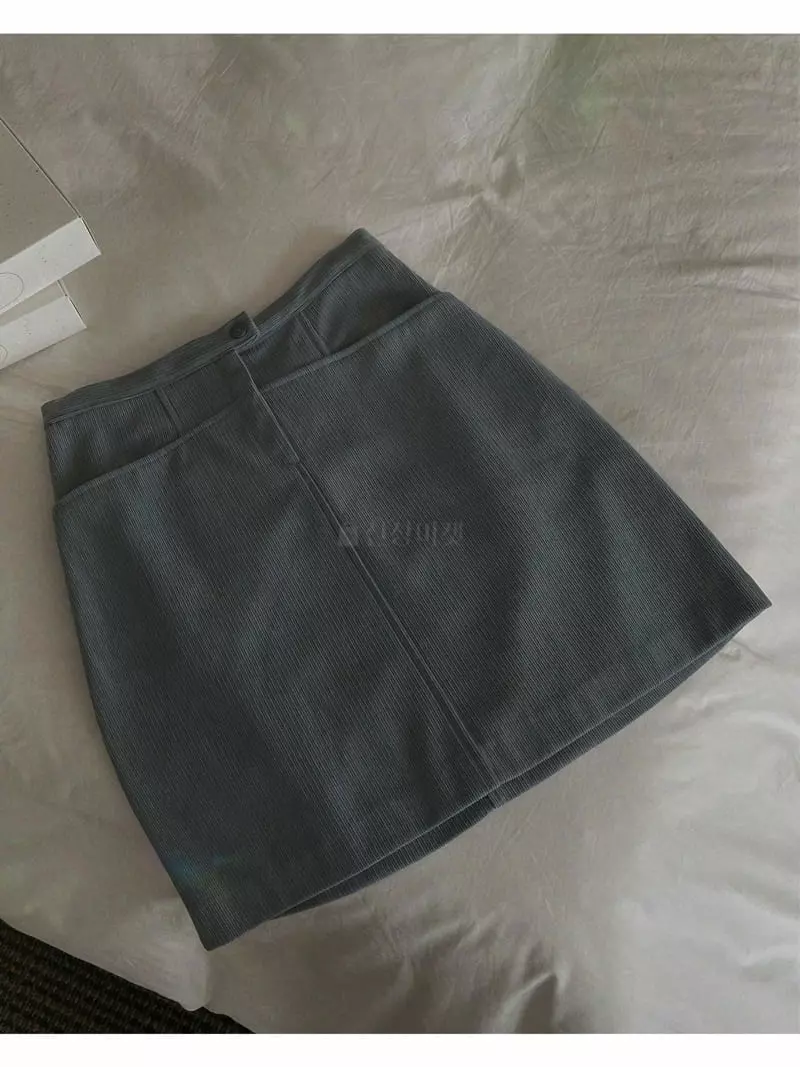 Sono De Seoul - Korean Women Fashion - #womensfashion - Corduroy Mini Skirt - 12