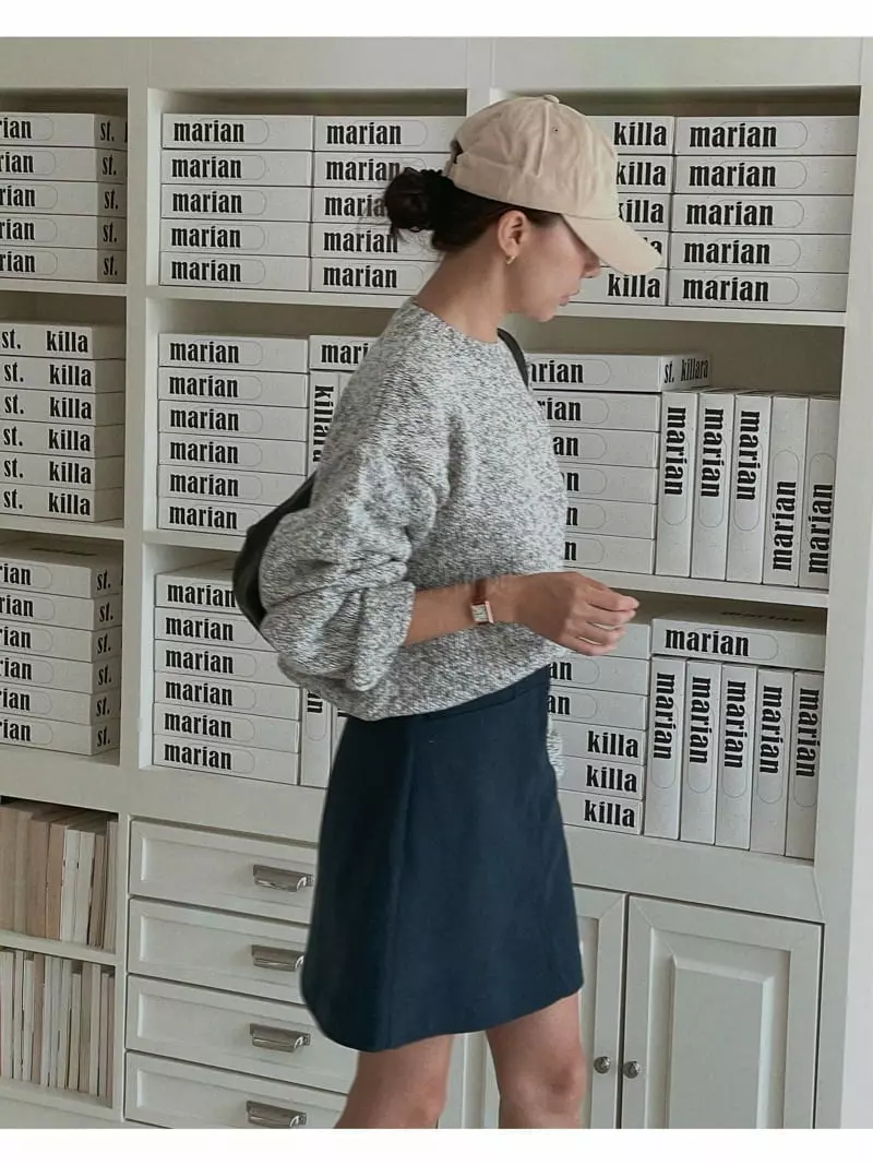 Sono De Seoul - Korean Women Fashion - #womensfashion - Mix Twid Over Knit Tee - 3