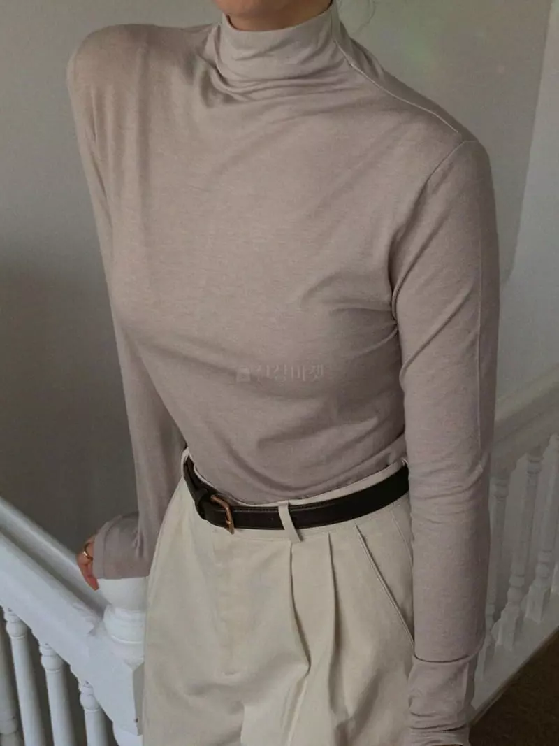 Sono De Seoul - Korean Women Fashion - #womensfashion - Liwoo Turtleneck Tee - 8