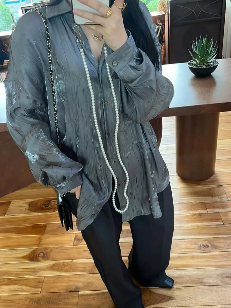 Special - Korean Women Fashion - #momslook - Metal Bling Shirt
