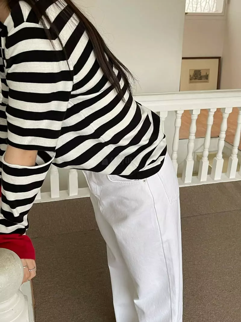 Special - Korean Women Fashion - #shopsmall - Slit Stripes Knit - 2