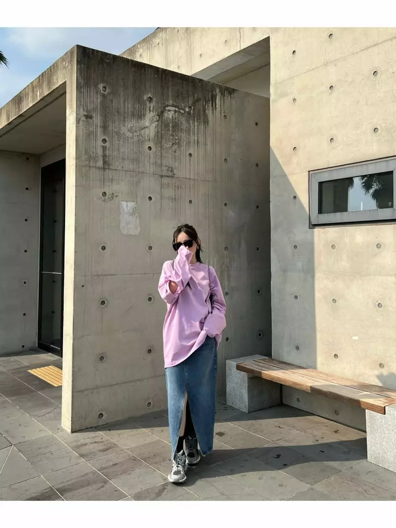 Special - Korean Women Fashion - #vintagekidsstyle - Sleeves Slit Round Tee - 9