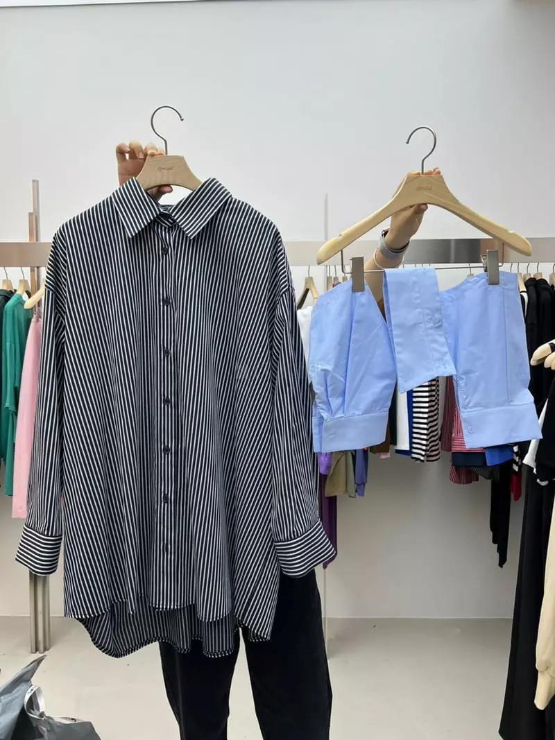 Special - Korean Women Fashion - #womensfashion - Two Way Stripes Shirt - 7