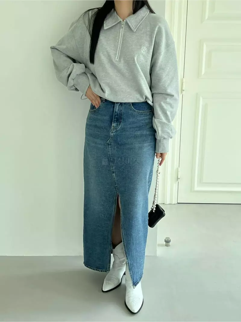 Special - Korean Women Fashion - #womensfashion - Collar Sweatshirt Half Zip-up - 2
