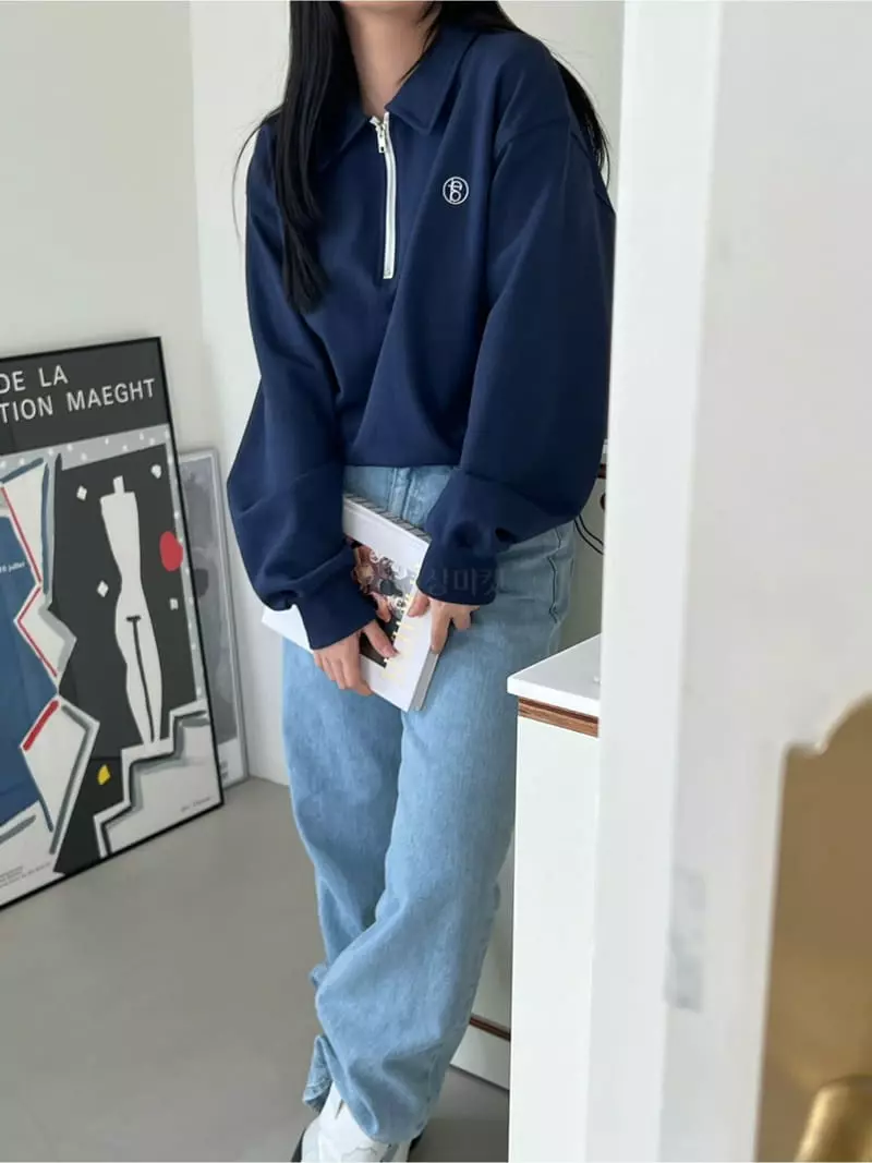 Special - Korean Women Fashion - #womensfashion - Collar Sweatshirt Half Zip-up - 6