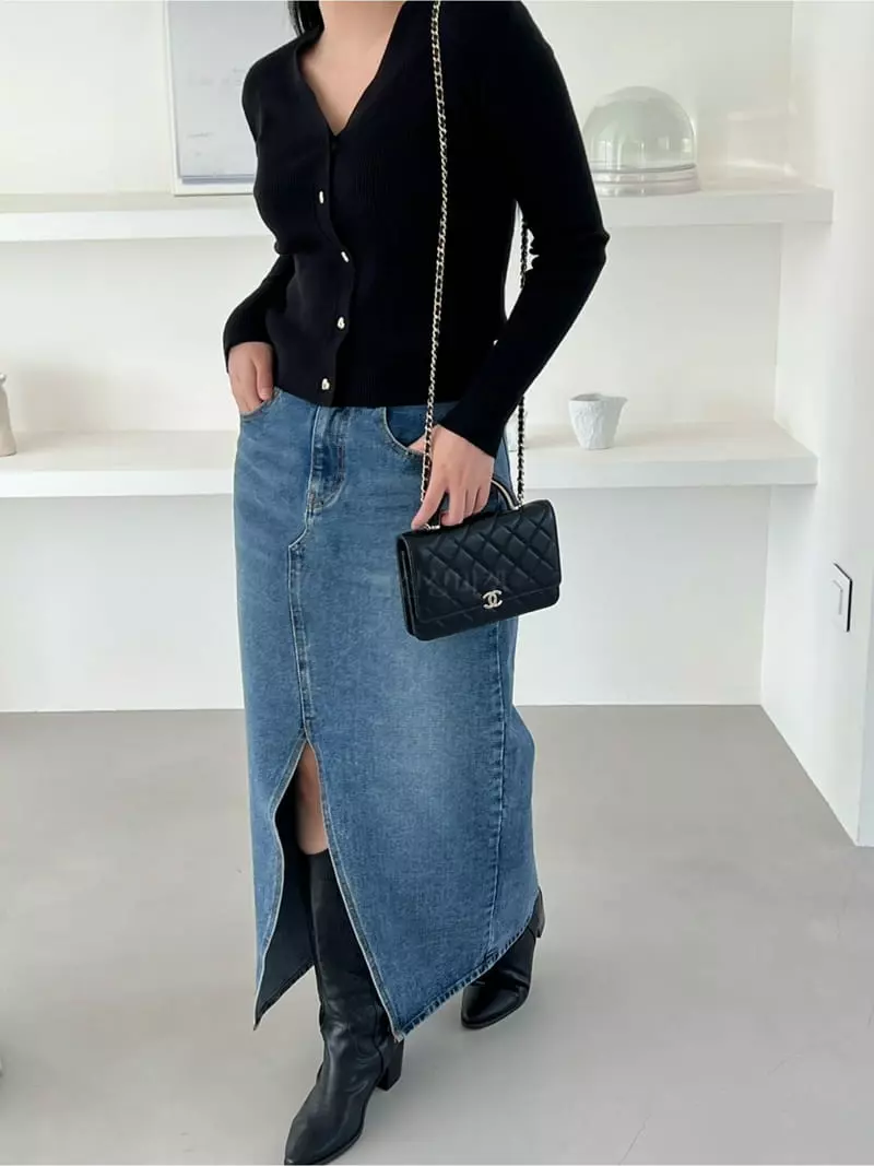 Special - Korean Women Fashion - #womensfashion - Front Denim Skirt
