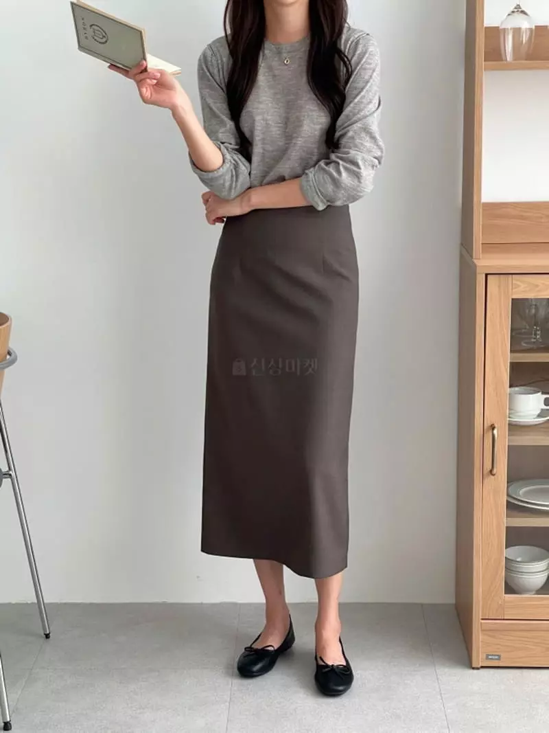 Srap - Korean Women Fashion - #momslook - Hi Long Skirt - 6
