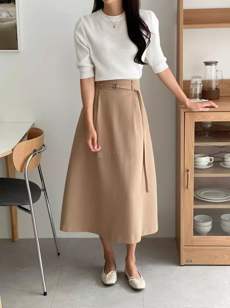 Srap - Korean Women Fashion - #momslook - Fell Skirt - 3