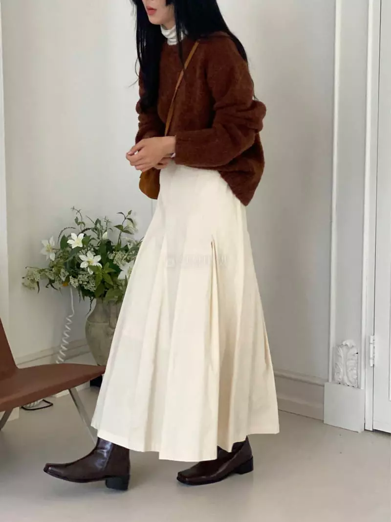 Ssemienne - Korean Women Fashion - #momslook - After Rib Long Skirt