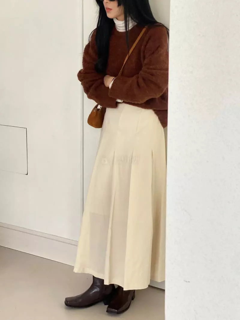 Ssemienne - Korean Women Fashion - #momslook - After Rib Long Skirt - 2