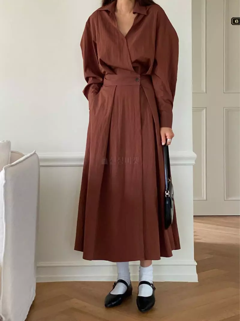 Ssemienne - Korean Women Fashion - #momslook - Liona Wrap One-piece - 6