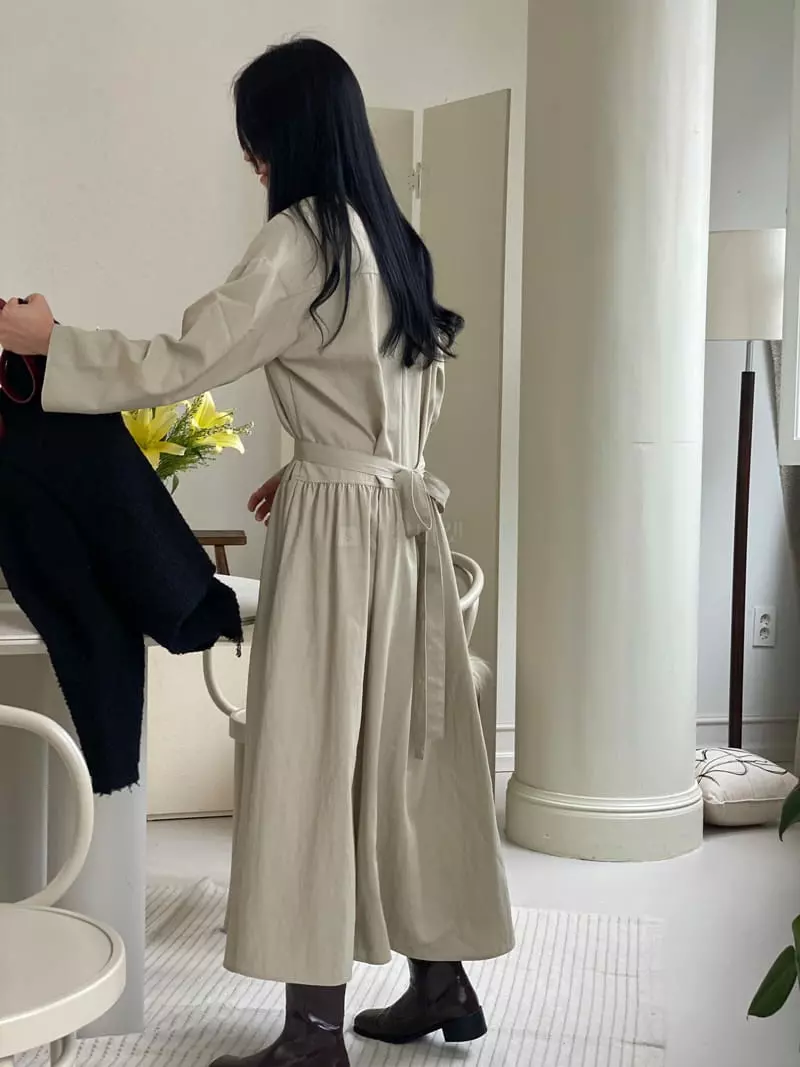 Ssemienne - Korean Women Fashion - #momslook - Row Belted One-piece - 7