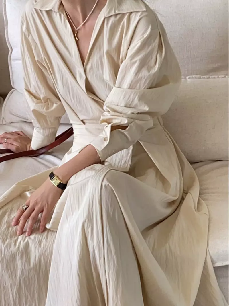 Ssemienne - Korean Women Fashion - #shopsmall - Liona Wrap One-piece