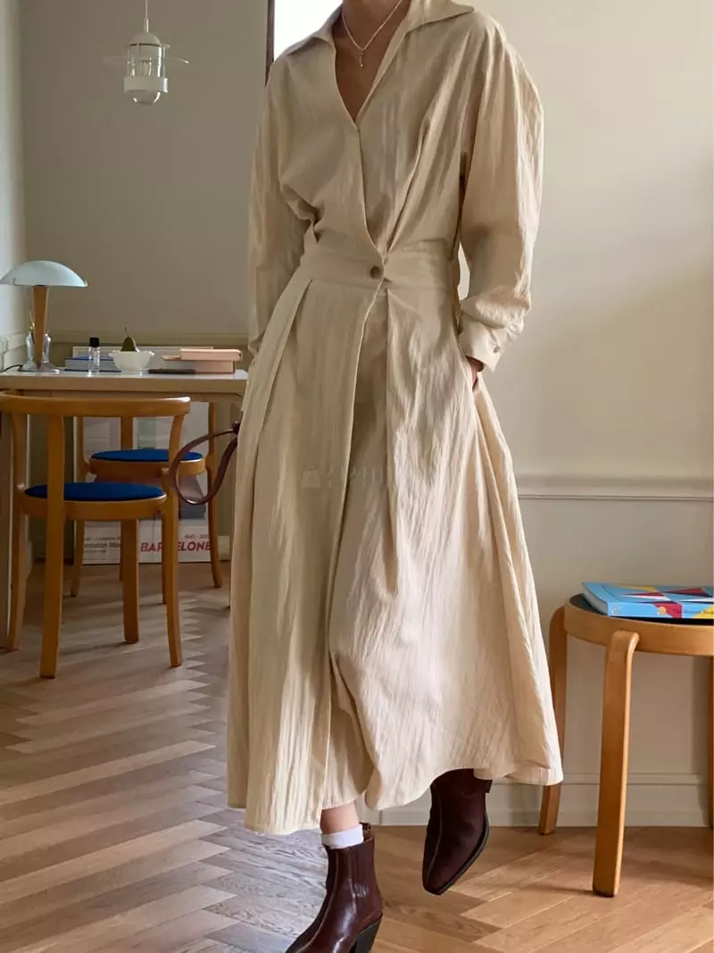 Ssemienne - Korean Women Fashion - #thatsdarling - Liona Wrap One-piece - 2