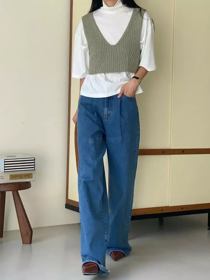 Ssemienne - Korean Women Fashion - #vintageinspired - Silky Half turtleneck Tee - 2