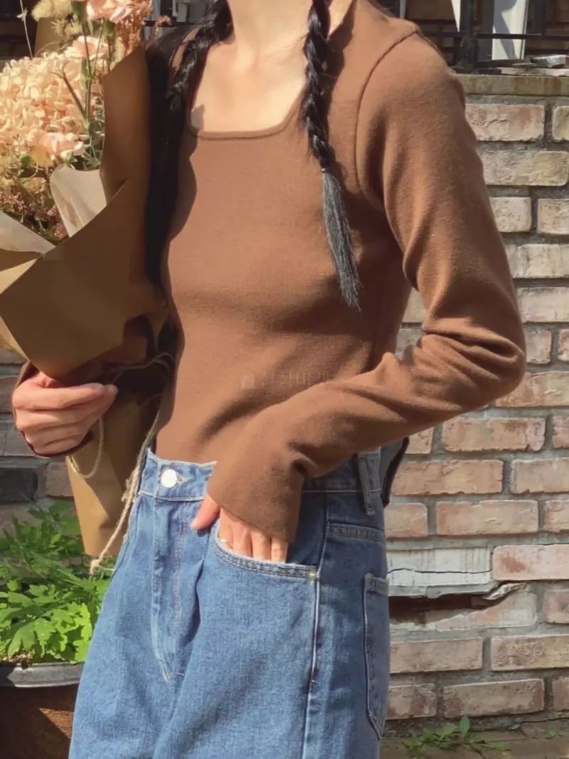 Ssemienne - Korean Women Fashion - #momslook - Anne Square Knit - 4