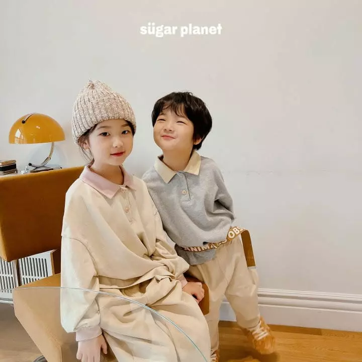 Sugar Planet - Korean Children Fashion - #childrensboutique - Color Collar Tee - 3