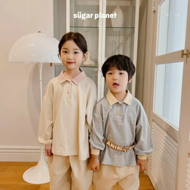 Sugar Planet - Korean Children Fashion - #discoveringself - Color Collar Tee - 5