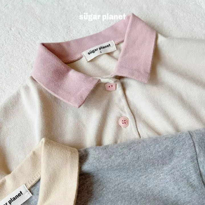 Sugar Planet - Korean Children Fashion - #magicofchildhood - Color Collar Tee - 12