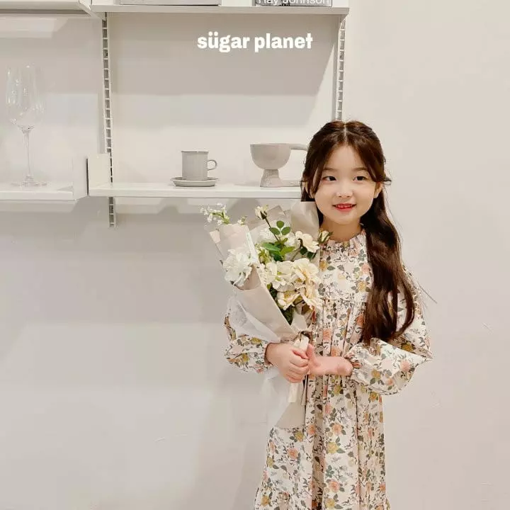 Sugar Planet - Korean Children Fashion - #toddlerclothing - Balloon Flower One-piece - 5