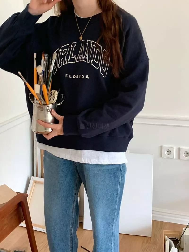 Sunday - Korean Women Fashion - #momslook - Orlando Embroidery Sweatshirt - 10