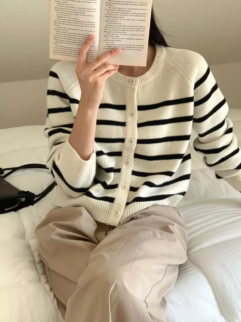 Sunday - Korean Women Fashion - #pursuepretty - Nat Stripes Cardigan - 2