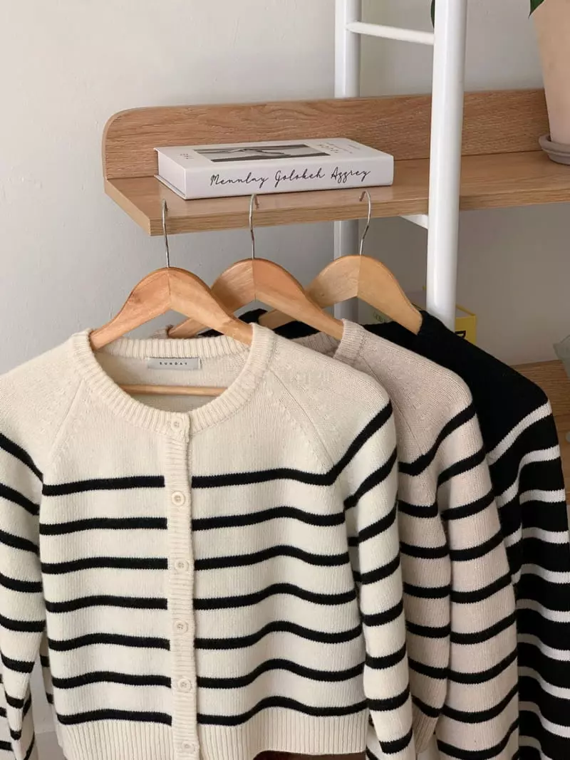 Sunday - Korean Women Fashion - #restrostyle - Nat Stripes Cardigan - 4
