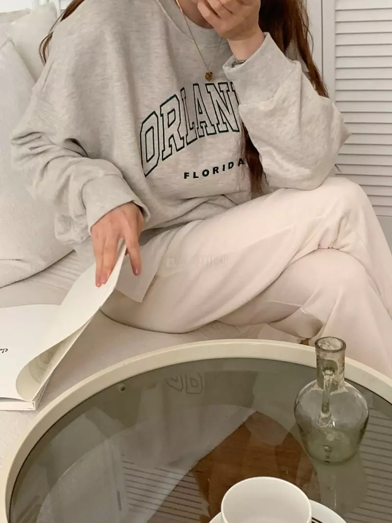Sunday - Korean Women Fashion - #vintageinspired - Orlando Embroidery Sweatshirt - 2