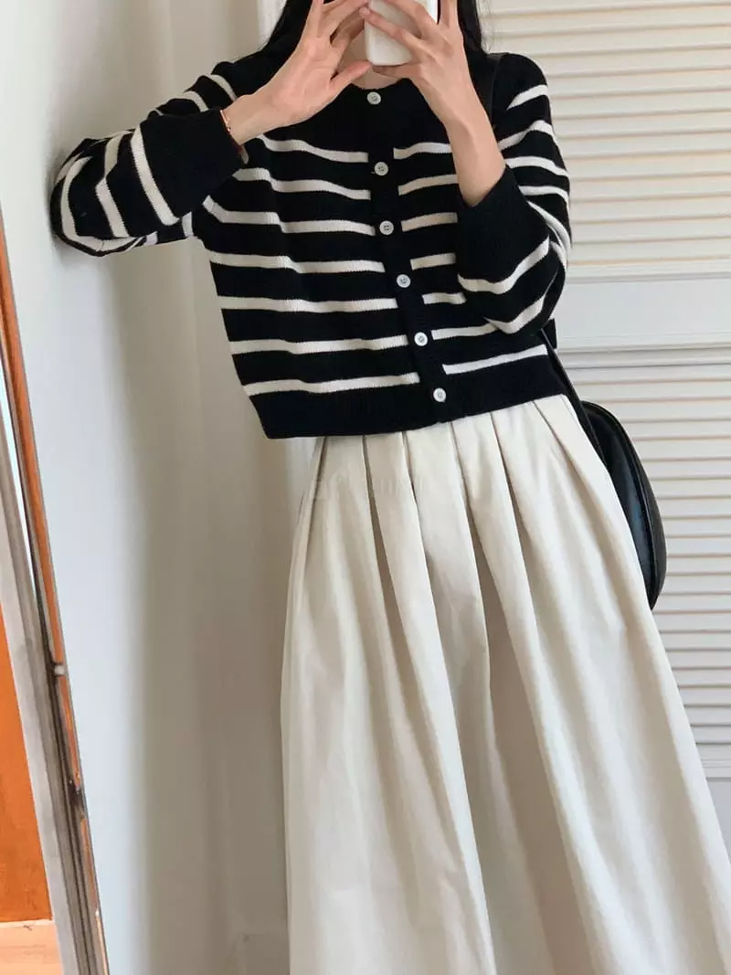 Sunday - Korean Women Fashion - #vintagekidsstyle - Nat Stripes Cardigan