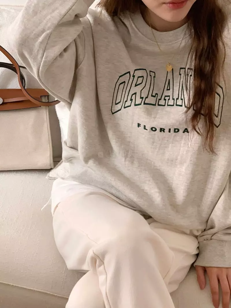Sunday - Korean Women Fashion - #womensfashion - Orlando Embroidery Sweatshirt