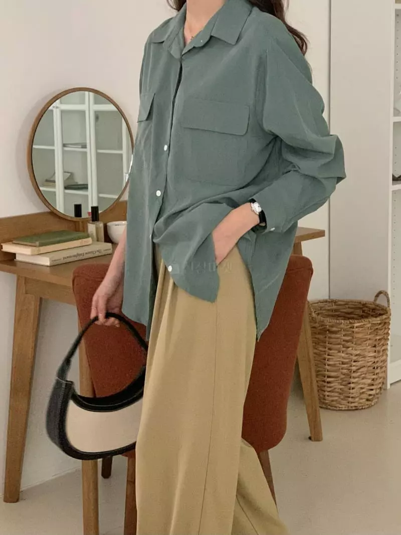Tacit - Korean Women Fashion - #momslook - Two Pocket Shirt