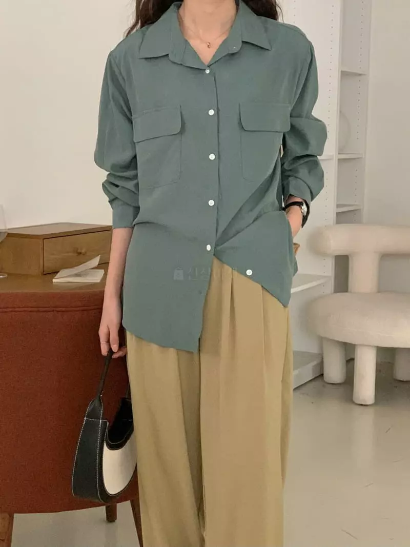 Tacit - Korean Women Fashion - #momslook - Two Pocket Shirt - 3