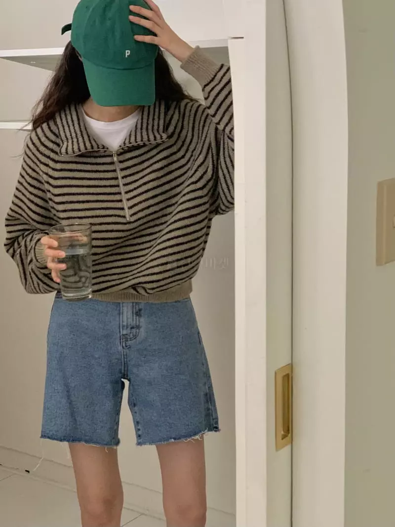 Tacit - Korean Women Fashion - #restrostyle - Alpaca Stripes Knit Tee - 2