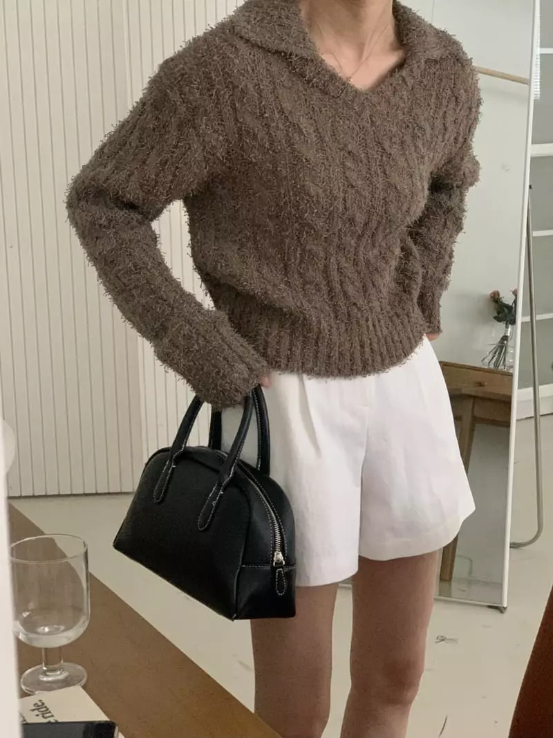 Tacit - Korean Women Fashion - #restrostyle - Autumn Knit Tee - 4
