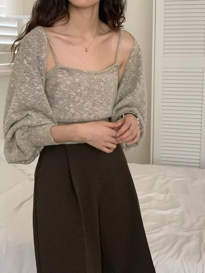 Tacit - Korean Women Fashion - #thatsdarling - Bolero Sleeveless Knit Tee - 3