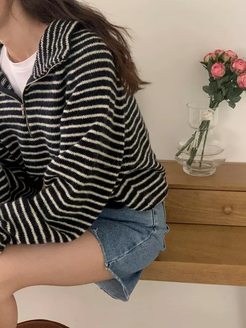 Tacit - Korean Women Fashion - #thelittlethings - Alpaca Stripes Knit Tee - 6